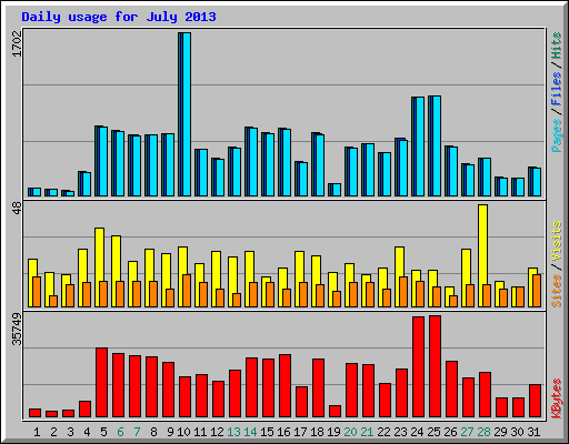 Daily usage for July 2013