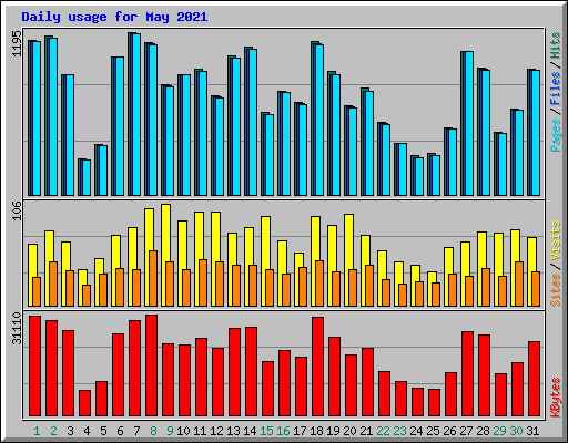 Daily usage for May 2021