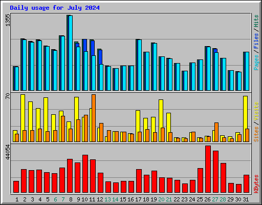 Daily usage for July 2024