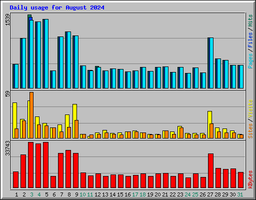 Daily usage for August 2024