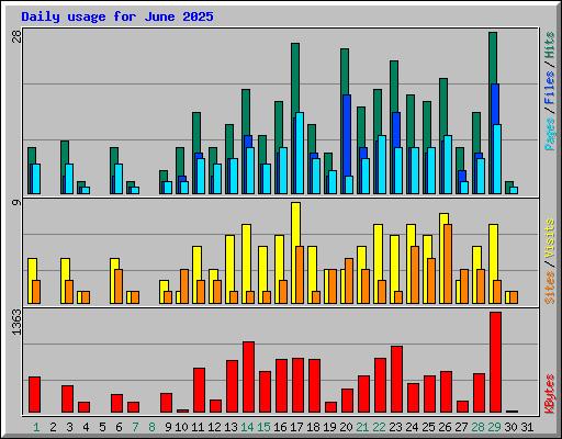 Daily usage for June 2025