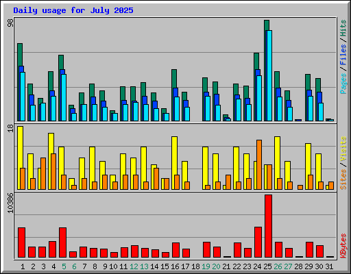Daily usage for July 2025