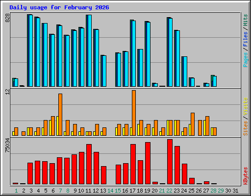 Daily usage for February 2026