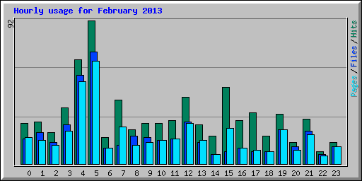 Hourly usage for February 2013