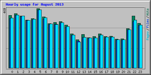 Hourly usage for August 2013