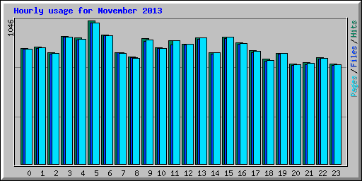 Hourly usage for November 2013