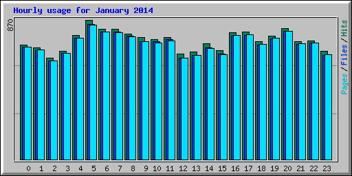 Hourly usage for January 2014