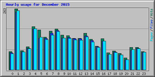 Hourly usage for December 2015
