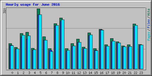 Hourly usage for June 2016