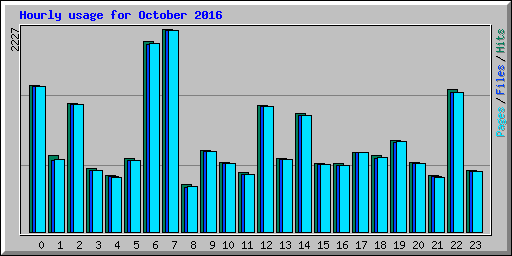 Hourly usage for October 2016