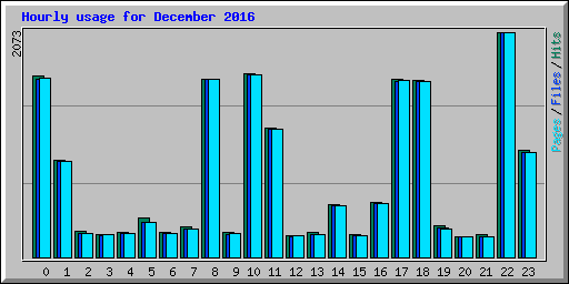 Hourly usage for December 2016