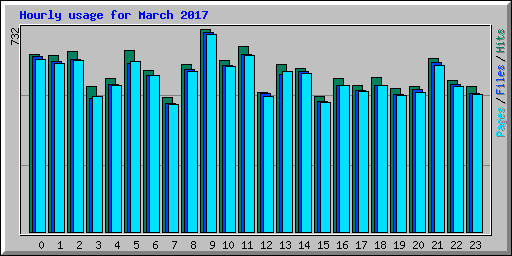 Hourly usage for March 2017