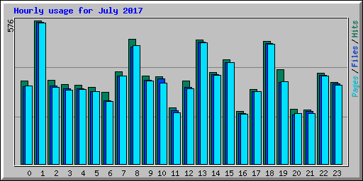 Hourly usage for July 2017