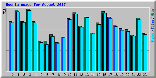Hourly usage for August 2017