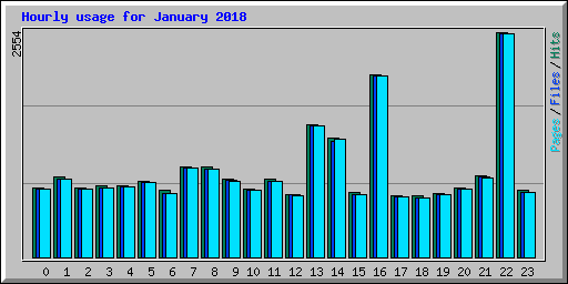 Hourly usage for January 2018