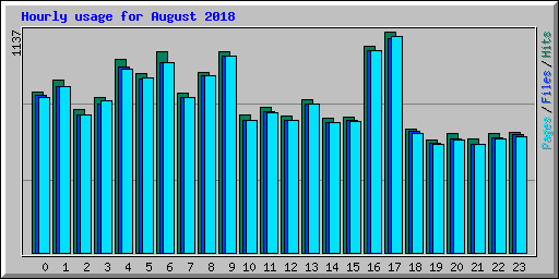 Hourly usage for August 2018