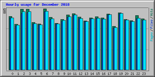 Hourly usage for December 2018