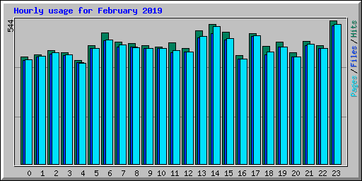 Hourly usage for February 2019