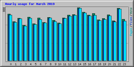 Hourly usage for March 2019