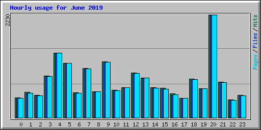 Hourly usage for June 2019