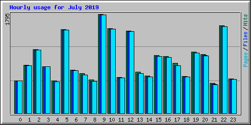 Hourly usage for July 2019