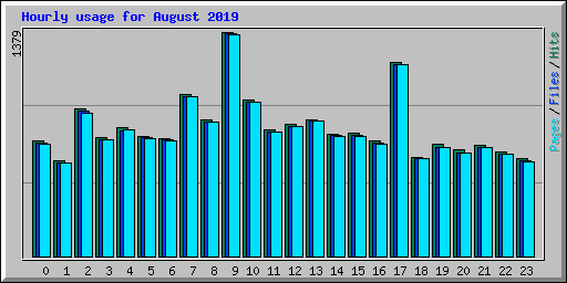 Hourly usage for August 2019