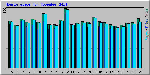 Hourly usage for November 2019