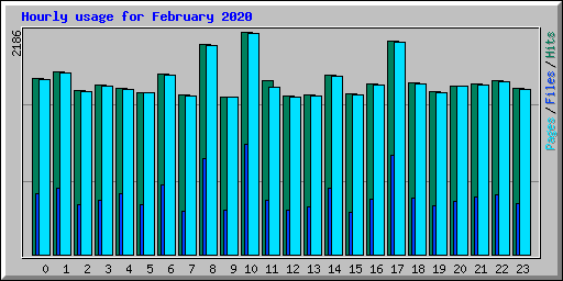 Hourly usage for February 2020