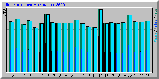 Hourly usage for March 2020