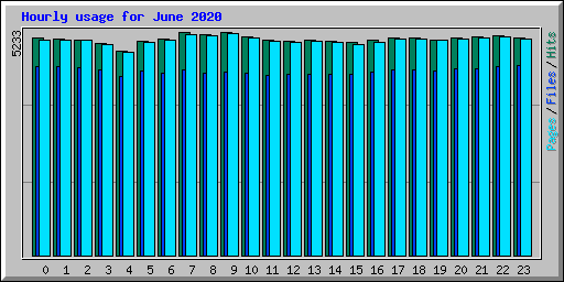 Hourly usage for June 2020