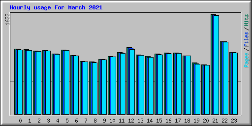 Hourly usage for March 2021