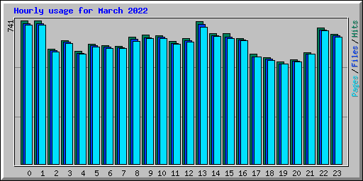 Hourly usage for March 2022