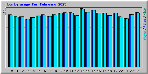 Hourly usage for February 2023