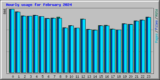 Hourly usage for February 2024