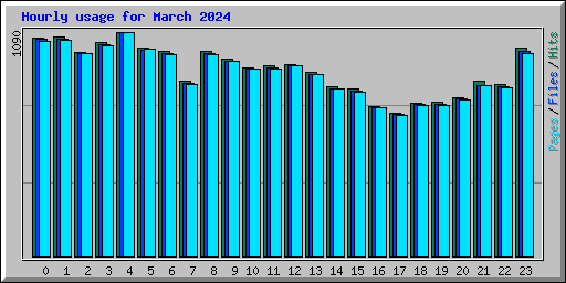Hourly usage for March 2024
