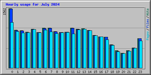 Hourly usage for July 2024
