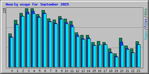 Hourly usage for September 2025