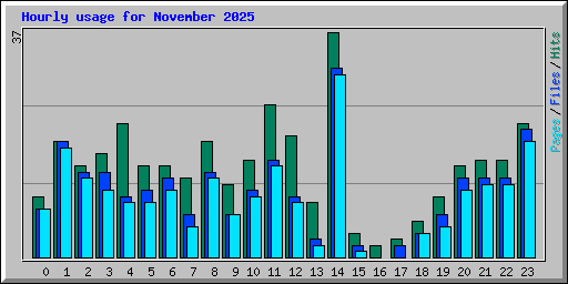 Hourly usage for November 2025